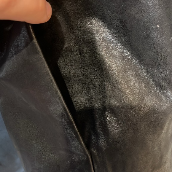 Vintage Women's Black Leather Jones New York Coat Jacket Blazer size lagre - Picture 4 of 11